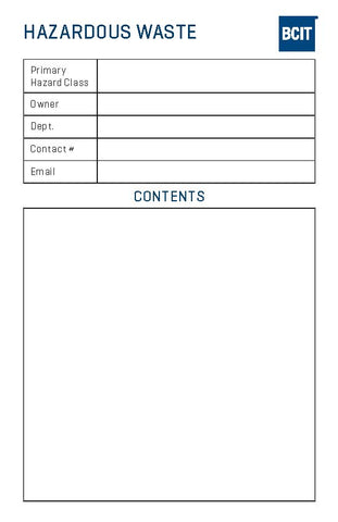 Hazardous Waste INFO Stickers