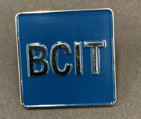 BCIT Lapel Pin Blue/Silver 1" X 1"